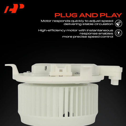Front HVAC Heater Blower Motor With Fan Cage And Impeller For Lexus CT200h, view of high-efficiency motor assembly.