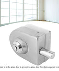 Rock Solid Glass Door Lock Featuring Corrosion Resistant Satin Nickel Twist Handle Heavy Duty Floor Latch for sliding panels.