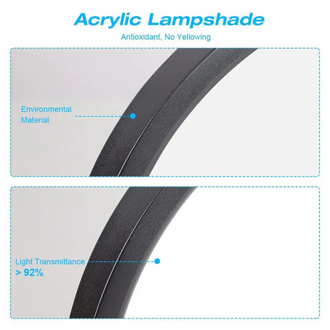 Close-up of acrylic lampshade for Two Pack LED Flush Mount Ceiling Lights 12 Inch 24W Ultra Bright Flat Black Modern Fixture