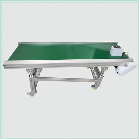 Beefy Aluminum PVC Belt Incline Conveyor With Adjustable Speed And Height For Industrial Transport portable with wheels