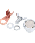Ultimate Magnetic Welding Ground Clamp For Quick Setup On Any Metal Surface With Strong Stable Hold And Secure Grounding For Mig Stick Welding Plus Portable Design Perfect For Your Workshop Or Garage Small Size, parts including copper connector and metal washers.
