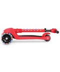 Three Wheel Light Up Kick Scooter For Kids Super Stable Design With Adjustable Handlebar LED Lights On Stem And Wheels No Tool Foldable Design Rear Foot Brake Beginner Friendly Red, side view