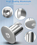 Heavy Duty Flush Hex Allen Quarter Turn Fasteners With 7/16 Inch Grip, high quality aluminum, moisture resistant design, detailed view.