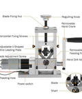 Manual Electric Wire Stripper Machine Adjustable Blade For Copper Cable Peeling Automatic Stripping Tool Durable Aluminum Alloy Body with labeled parts.