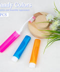 Three Pack Travel Toothbrush Set With Soft Bristles, ultra compact pink, blue, orange toothbrushes with protective covers