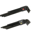 Ball End Hex L Key Set Inch And Metric 2 Pack With Long Arm For Precise Fit From One Twentieth Inch To Three Eighths Inch And One And A Half To Ten Millimeters Durable Chrome Vanadium Moly Super Tool Steel Built For Pro DIY displayed flat on white background