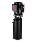 Heavy Duty 220V Hydraulic Pump With 10L Steel Oil Tank And 2950 PSI Max Pressure For Auto Repair Shops shown in black with control lever.