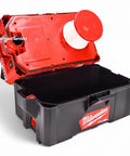 Heavy Duty 2.5 Gallon Cordless Wet And Dry Shop Vacuum Delivering 87 DB Whisper Quiet Runtime And Badass Suction For Fast Debris Clearing On Any Job Site, open container showing filter.