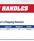 Chipping Welding Hammer 12 Ounce Made in USA With Drop Forged High Carbon Steel And Chisel Style Faces For Fast Material Removal