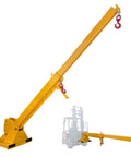 Heavy Hitter 6600Lb Telescopic Forklift Boom Attachment With Dual Hooks And Pivoting Jib Extends To 12 Ft Reach steel yellow extension arm for forklifts.