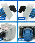 20A Rotary Changeover Switch 3 Position 2 Pole 8 Terminal With Box Built Tough Mounting Accessories Easy Install