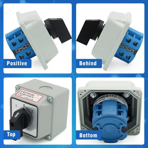 20A Rotary Changeover Switch 3 Position 2 Pole 8 Terminal With Box Built Tough Mounting Accessories Easy Install