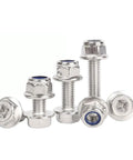 Cross Flange M6 Hex Socket Head Bolts And Nuts Kit With Washers 20 Sets Stainless Steel 304 with serrated flange close-up