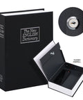 Hidden Diversion Book Safe With Key Lock Extra Large Black 10.5 Inch By 7.8 Inch By 2.6 Inch Metal Lock Box For Cash Jewelry
