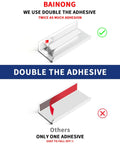 5 Pack 3 Inch Self Adhesive Cabinet Pulls Silver Stick On Handles No Drill Concealed Edge Drawer Pulls for Cabinets Seam Drawer Flat Modern Kitchen and Bathroom Closets - Double Adhesive vs Single Adhesive Comparison