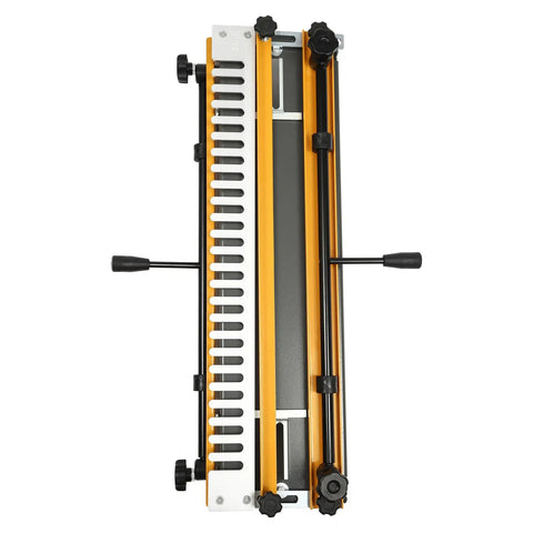 Built Tough 24 Inch Dovetail Jig Kit For Woodworking Pro Grade Precision Aligner top view showing robust steel and aluminum design.