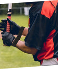 Golfer using Golf Swing Analyzer Arm Training Aid And Corrector Dual Use For Practice Or Home Sessions Improve Swing Technique