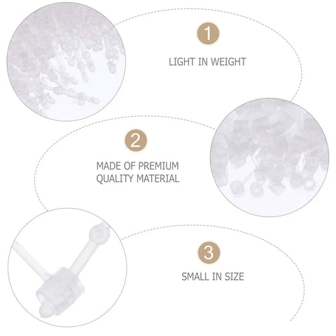 1000 Piece Built Tough Plastic Security Tags Snap Lock Theft Proof Pin Loops For Retail Store Apparel Clothing Bags Belts White 12 Inch Round Head Design in clear material.