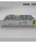 Front view of DC Switching Mode Power Supply 200W 24V Single Output, metal housing, ideal for industrial and DIY use.