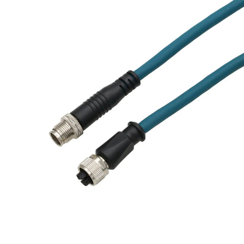 M12 8 Pin X Coded Ethernet Extension Cable Adapter For Vision Sensors And Barcode Readers Male To 8 Pole Female 2M Length
