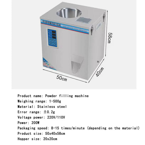 Rock Solid Automatic Powder Filling Machine With Heavy Duty Stainless Body And Smart Touch Screen Controller, 50x40x58cm.
