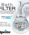 Pure Bath Filter With Replaceable Cartridge And Universal Harness That Attaches To Most Fixtures Reduces Chlorine Odors And Dirt