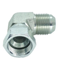 Heavy-Duty Steel JIC Flare Tube Fitting 90 Degree Elbow Swivel Connector, 1-1/16-12 Male JIC To 3/4 Inch Male JIC, swivel elbow fitting