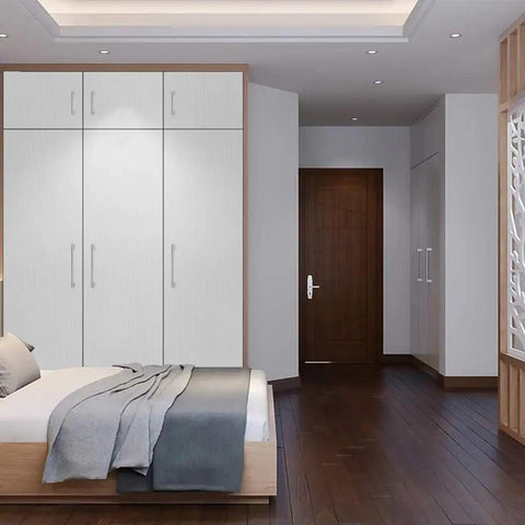 White Wood Grain Peel And Stick Wallpaper 15.7 Inch By 196 Inch Self Adhesive Cover Up To 21.37 Sq Ft on bedroom wardrobe