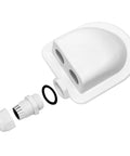 IP68 Waterproof ABS Solar Cable Entry Gland Dual Cable Entry Housing for RV Caravan and Marine Panels, white, shown disassembled
