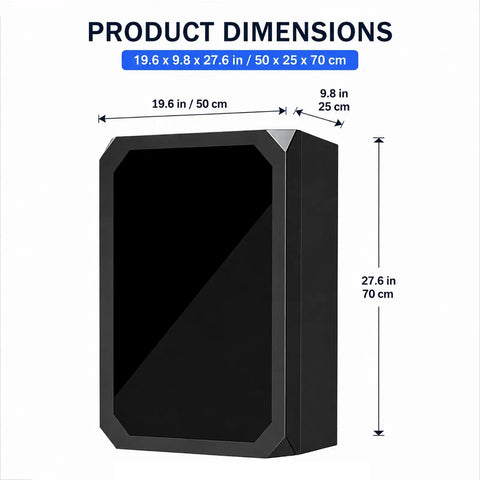Heavy Duty Cold Rolled Steel EV Charger Station Enclosure Featuring Lockable Clear Door dimensions 19.6x9.8x27.6 in