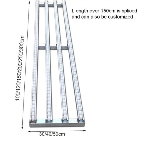 Light Duty Skate Wheel Conveyor Rail With Abs Roller Flow Rack And Spliceable Stainless Steel Frame, 300cm length.