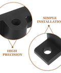 Close-up of 10 Pack Aluminum Profile Corner Brackets For Extrusion Frames Black Mounting Plates Five Millimeter Thick detail