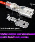 315 Piece Spade Quick Connectors Set With 2.8mm 4.8mm 6.3mm Male And Female Crimp Terminals, Insulating Sleeve close-up