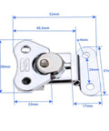 Heavy Duty 2Pc Toggle Latch Catches For Secure Wooden Box And Flight Case Protection With Spring Draw Keeper Plus Twist Lock Clamps Size 52 By 38mm detailed with dimensions.