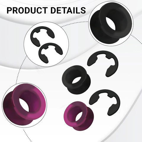 KoiLuvGo shift cable bushing repair kit, 2-pack; black rubber bushings with clips for automatic transmissions
