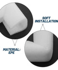 Close-up of EPE foam corner protectors showing material texture, part of 12 Pack EPE Foam Corner Protectors for Picture Frames Mirrors TVs.