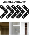 Stainless Steel L Shaped Corner Braces 20 Pack For Picture Frames And Desk Supports Black 5x5 cm Heavy Duty Angle Brackets