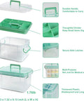 15 Qt Clear Medicine Organizer With Tray And Lids Thickened Plastic First Aid Box showing dividers, handles, and secure latches