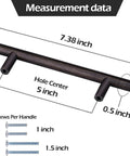30 Pack Oil Rubbed Bronze Cabinet Drawer Pulls Made From Solid Stainless Steel For Kitchen Cabinets with measurement details.