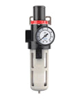 Pro Grade All In One Air Filter Regulator Combo With Gauge And Semi Auto Drain, One Quarter Inch NPT, 0 To 140 PSI Adjustable