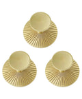 Gold Round Brass Cabinet Knobs Set Of 12 For Cabinets And Drawers, Vintage Back Panel Pulls, Top View