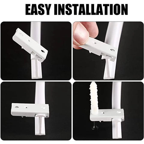 Flexible Bendable Ceiling Curtain Track 5 Meters Long For Room Dividers Window Treatments Shower Stalls RVs And Trailers A Dope Versatile Multi Purpose Ceiling Track For Curtains That Fits Any Layout., white ceiling bracket installation with screw anchor and curtain track