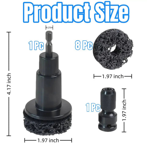 Pro Grade Wheel Hub Cleaning Kit With 8 Grinding Heads, Rust Busting And Surface Polishing For Cars, Trucks And SUVs, Fits Power Drill