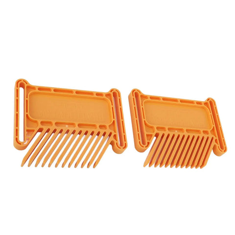 Premium Adjustable Featherboard Boss Level Woodworking Safety Gear For Table Saw Router Table And Band Saw, two orange plastic featherboards.