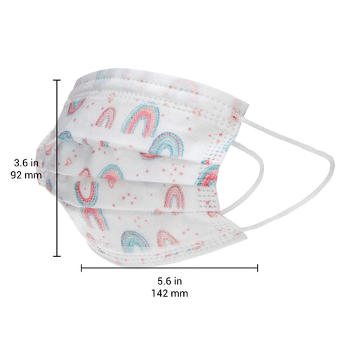 Kids Disposable Face Masks For Girls Aged 6 To 12, 10 Pack, Breathable Protective Masks With Fun Print Designs, Comfortable Fit