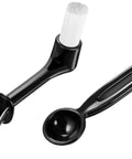 Close-up of brush and spoon from Coffee Machine Cleaning Brush Set With Spoon And 58 Mm Stainless Back Flush Insert Metal Blind Filter 4 Piece Kit