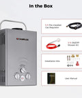 Portable Propane Water Heater For Camping With 41,000 BTU And 1.58 GPM Flow, Lightweight 13 Lb Tankless Outdoor Shower Heater In Box Items