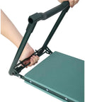 Person folding "Kneeler And Seat Bench For Gardening With Foldable Stool, 10 Inch Wide Cushion, EVA Foam Pad, Extra Soft Thick Cushion"