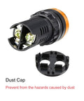 Five Pack Yellow Indicator Lights With Buzzer, 12V AC DC, 22Mm Panel Mount Flasher Alarm shown with dust cap
