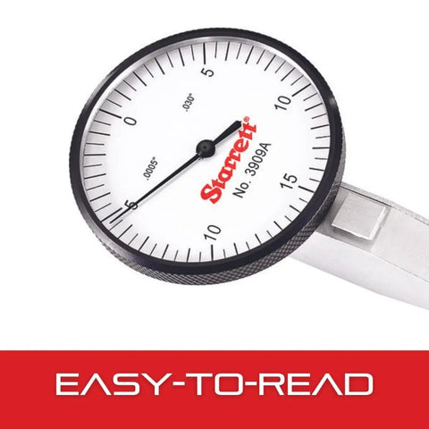 Dial Test Indicator With Dovetail Mount And Case, One And A Quarter Inch White Dial Face, 0.030 Inch Range, 0-15-0 Dial Reading, 0.0001 Inch Graduation, Includes Pro Grade Accessories, Ready For High Precision Measuring Jobs